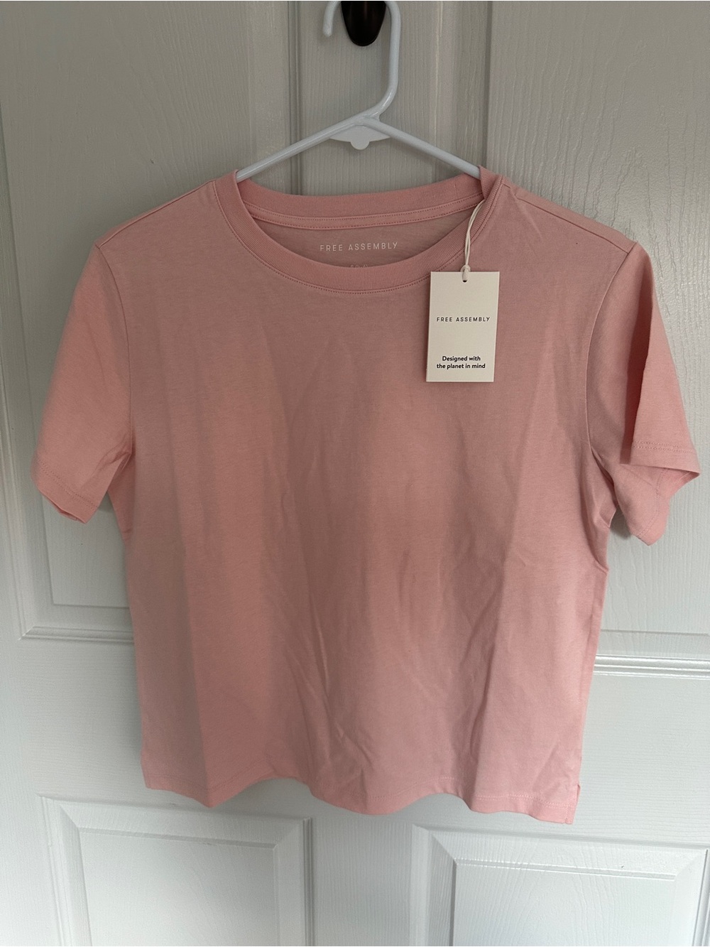 Free Assembly Women's Pink Short Sleeve Crop Tee